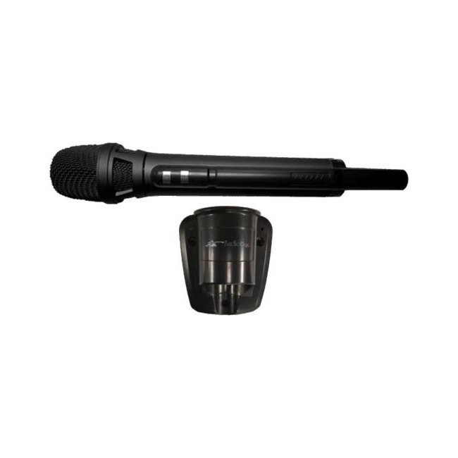 Microphone métal sans fil avec base rechargeable